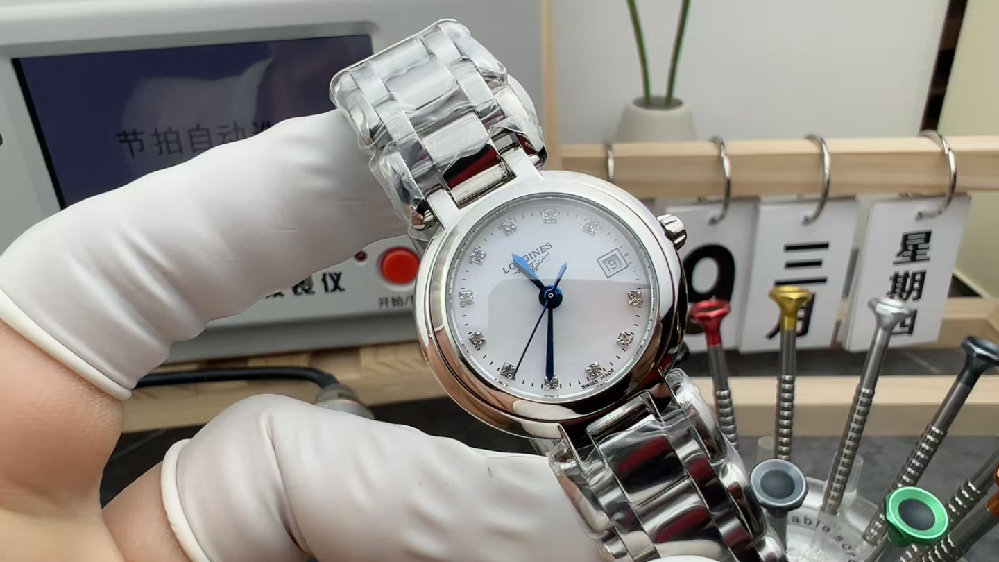 GS Longines Heart Moon Steel Strip White Plate