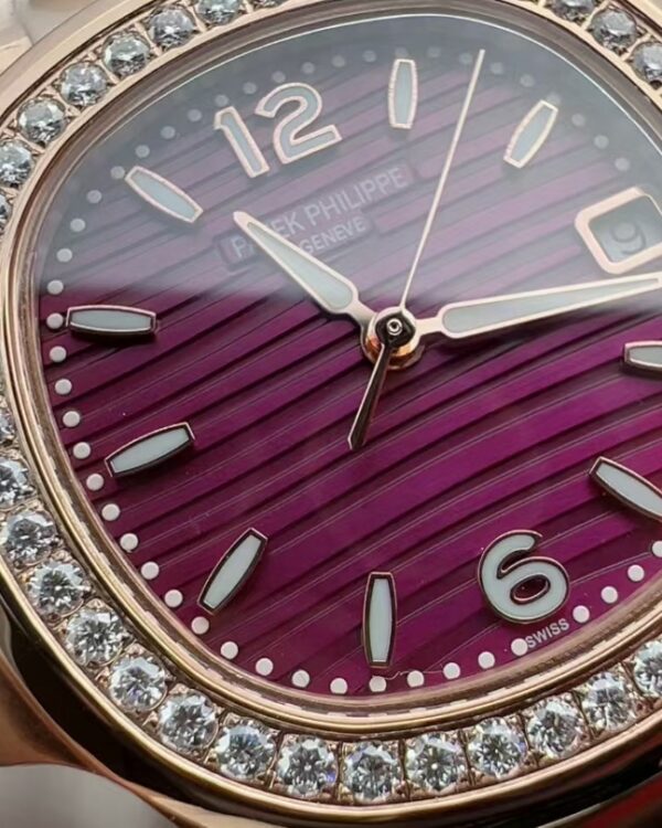 Patek Philippe Original Female Nautilus Steel Belt Purple Plate