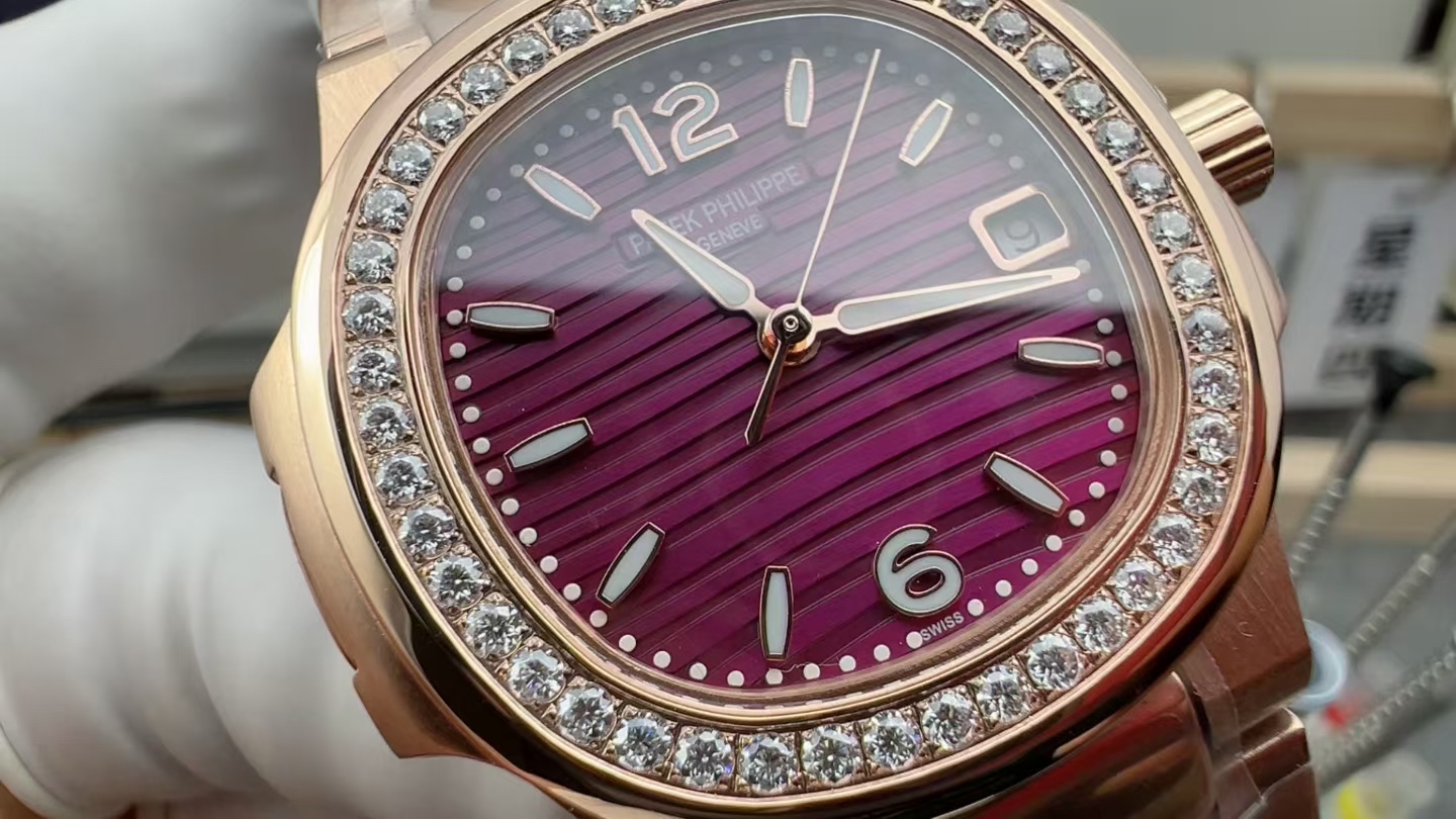 Patek Philippe Original Female Nautilus Steel Belt Purple Plate