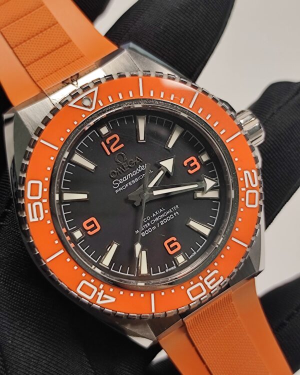 VS Omega + Seahorse Rubber Strap Orange Black Plate