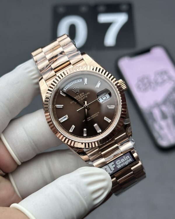 QF Rolex Coffee Drill Weight DD Steel Belt Brown Plate