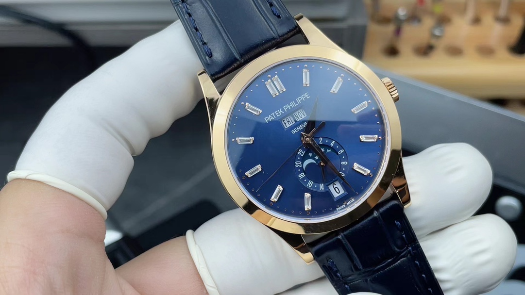 PPF Patek Philippe rose gold blue plate 5396 belt