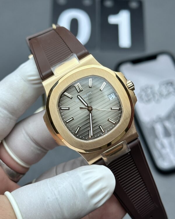 PPF Patek Philippe tape 5711 rubber strap silver plate