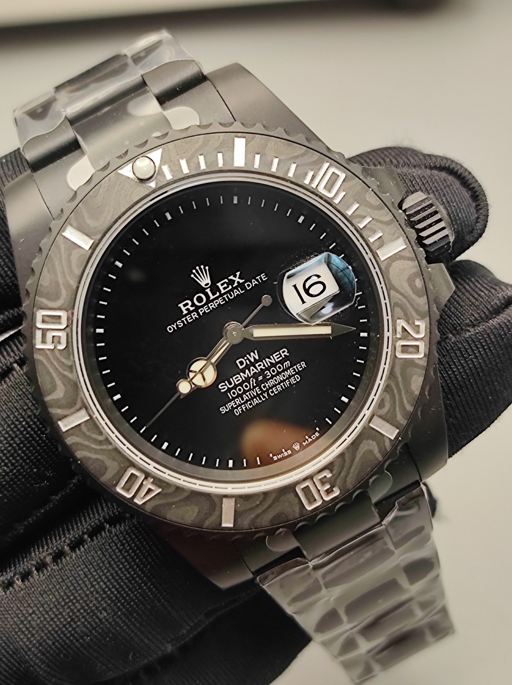 VS Rolex DIW carbon fiber wordless book black disk