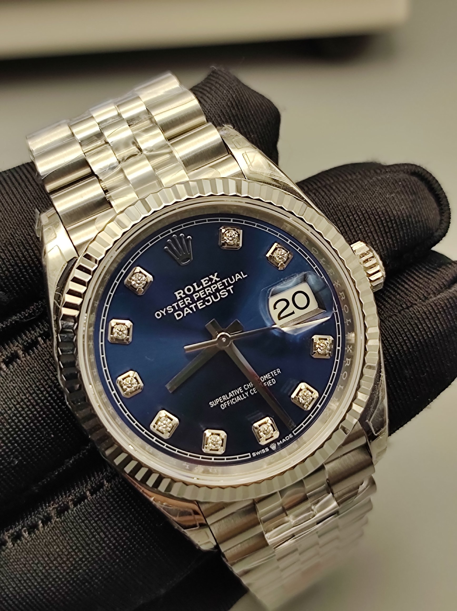 VS Rolex Blue Log 36MM Steel strip blue plate