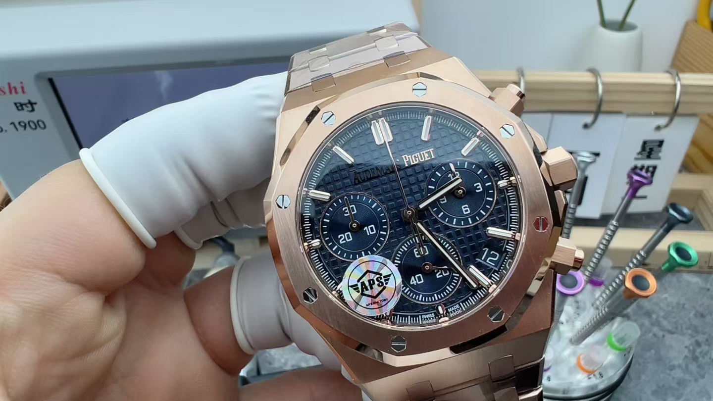 APS Audemars Piguet rose gold blue plate 26240 steel strip