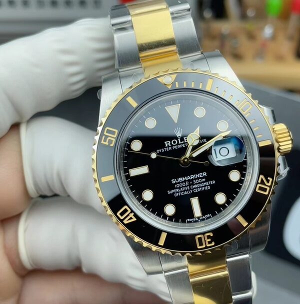 VS 40 Rolex Gold Nigger Steel Belt Black Plate