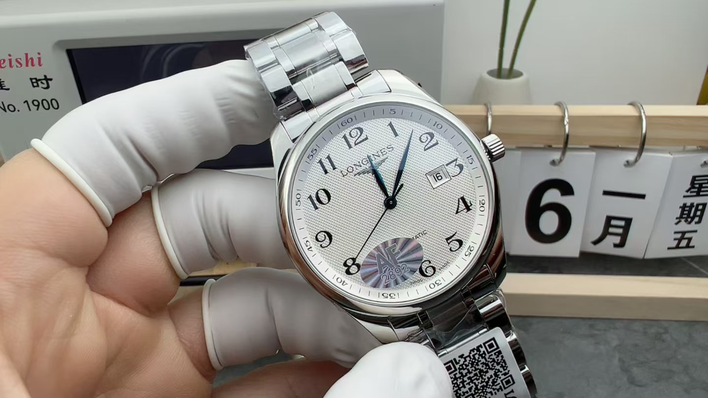 AF Longines 42mm steel strip white plate