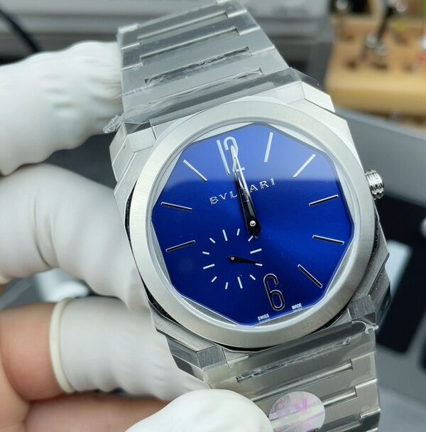 BV Bulgari blue face steel strip blue face