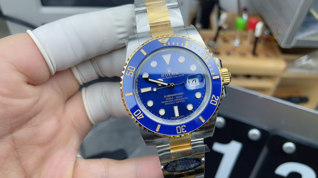 C40 Rolex Gold Blue Ghost Steel Belt Blue Disc