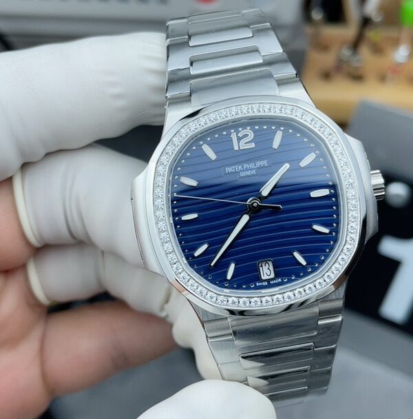 3K Patek Philippe diamond ring blue-faced female parrot 7118 steel strip blue plate