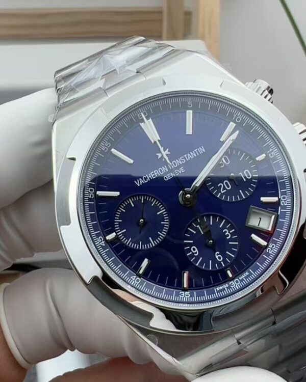 8F Vacheron Constantin blue disc chronograph steel strip blue disc