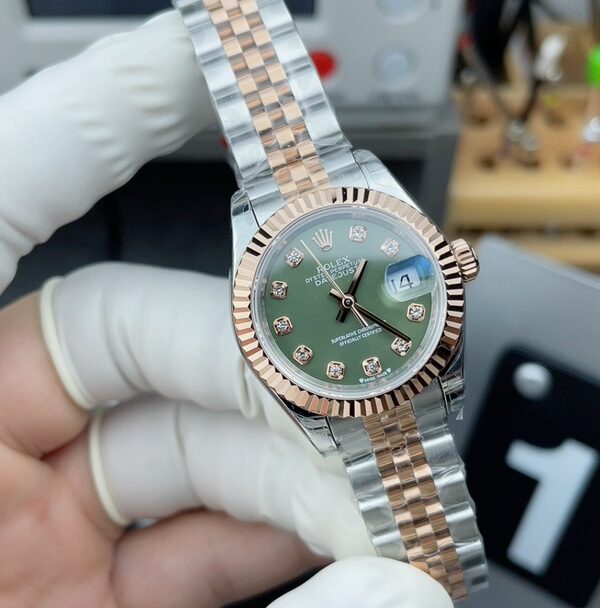 GS Rolex room gold green face female diary steel belt green plate