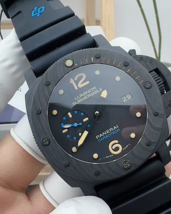 VS Panerai 616 rubber strap black plate
