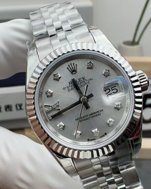 GS Rolex Silver Plate, Female Journal Steel Belt
