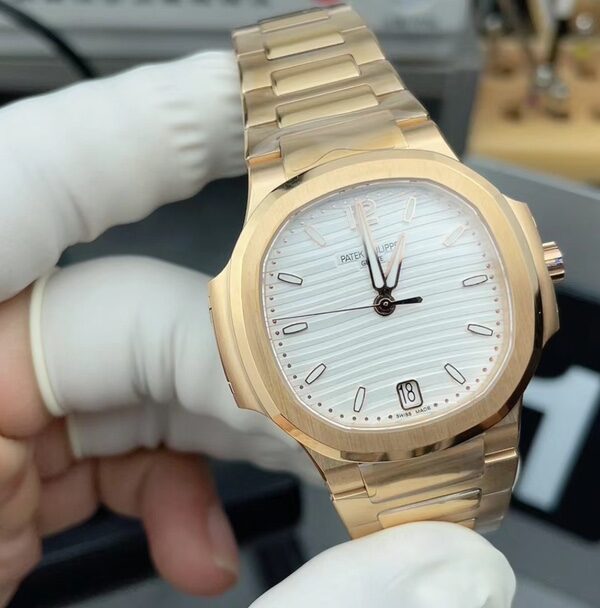3K Patek Philippe rose gold Nautilus 7118 steel strip white plate