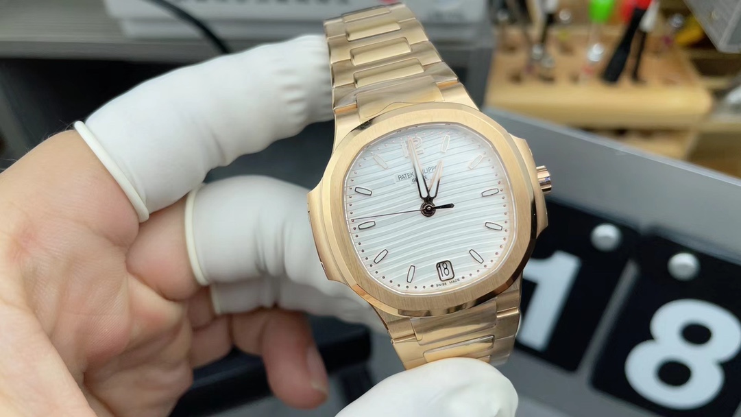 3K Patek Philippe rose gold Nautilus 7118 steel strip white plate