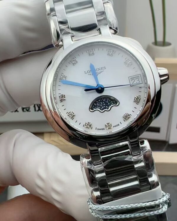 GS Longines Heart Moon Steel Strip White Plate