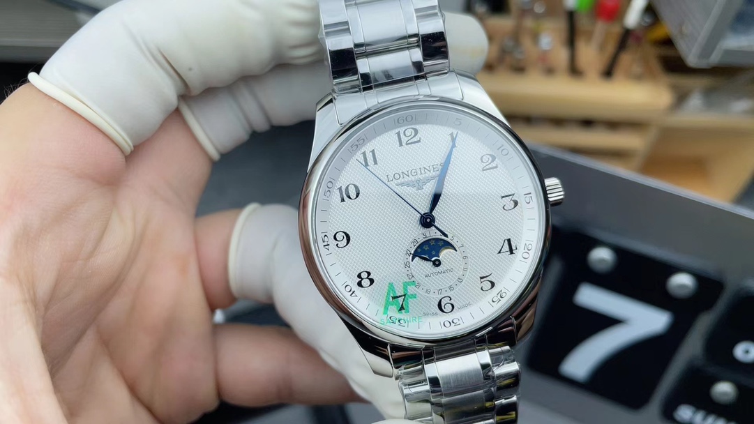 APS Longines Famous Craftsman Moon Phase Steel strip white plate