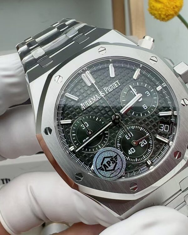 APS Audemars Piguet Royal Oak 26240 Steel Belt Green Plate