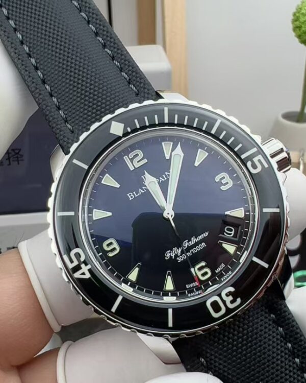 ZF Blancpain 50 fathoms nylon woven strap black disc