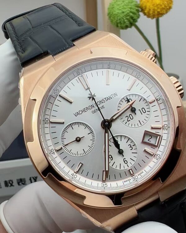 8F Vacheron Constantin rose gold timing belt white disc