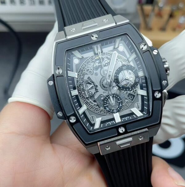 NS Hublot Chronograph Rubber Strap Gray Plate
