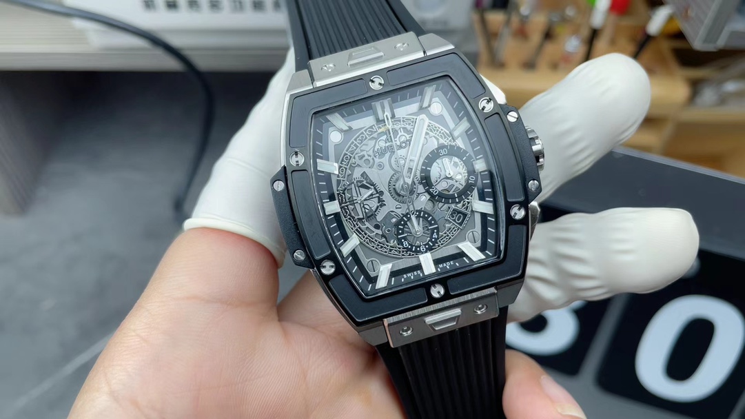NS Hublot Chronograph Rubber Strap Gray Plate