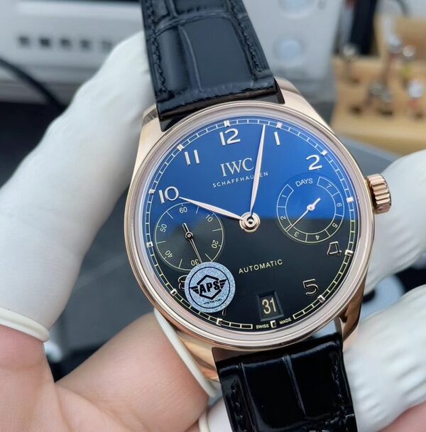 APS International Rose Gold Blue Disc Portuguese Seven Belt