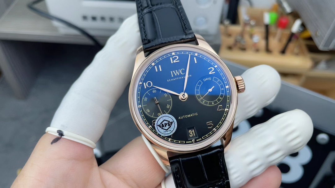APS International Rose Gold Blue Disc Portuguese Seven Belt