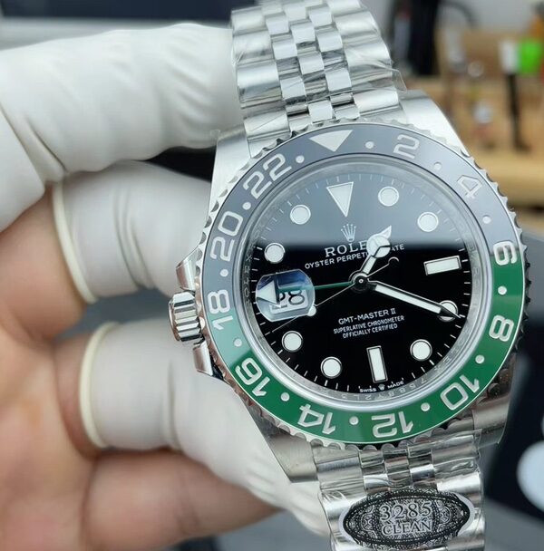 Factory C Rolex Greenwich Sprite Ring with Five Beaded Band and Black Plate