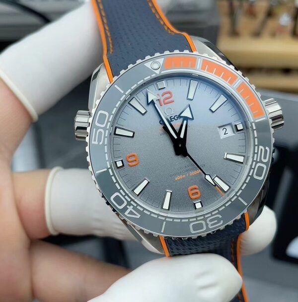VS Omega Hippocampus Gray Plate Quarter-Orange   rubber strap