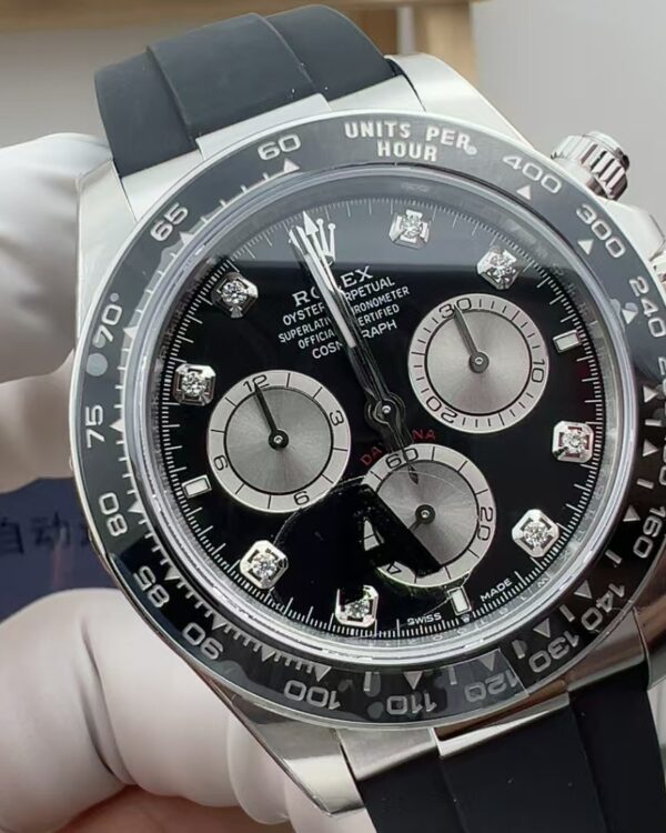 VS Rolex Weighed Edition Diamond Disc Dutona Rubber Band Black Disc