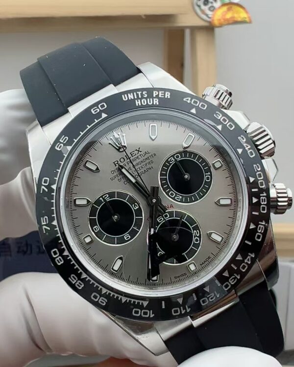 VS Weighing Rolex Gray Gedi Rubber strap grey plate