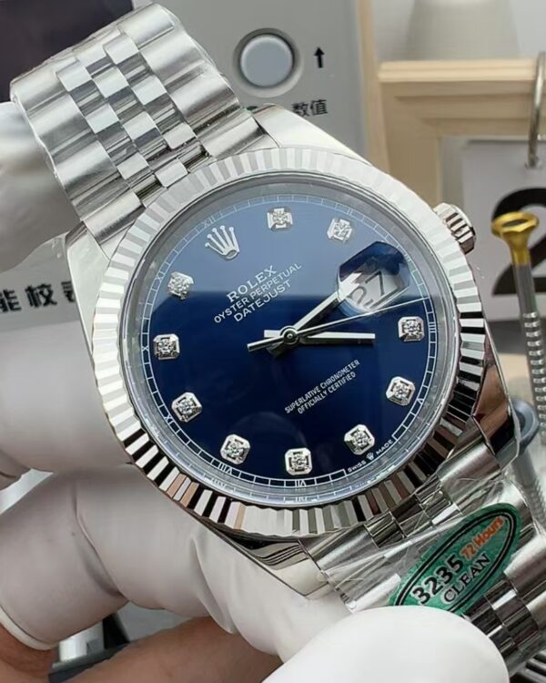 Factory C Rolex blue disc drill nail log 126334 steel strip blue disc