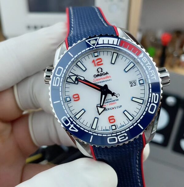 VS Omega America's Cup Rubber Strap White Plate