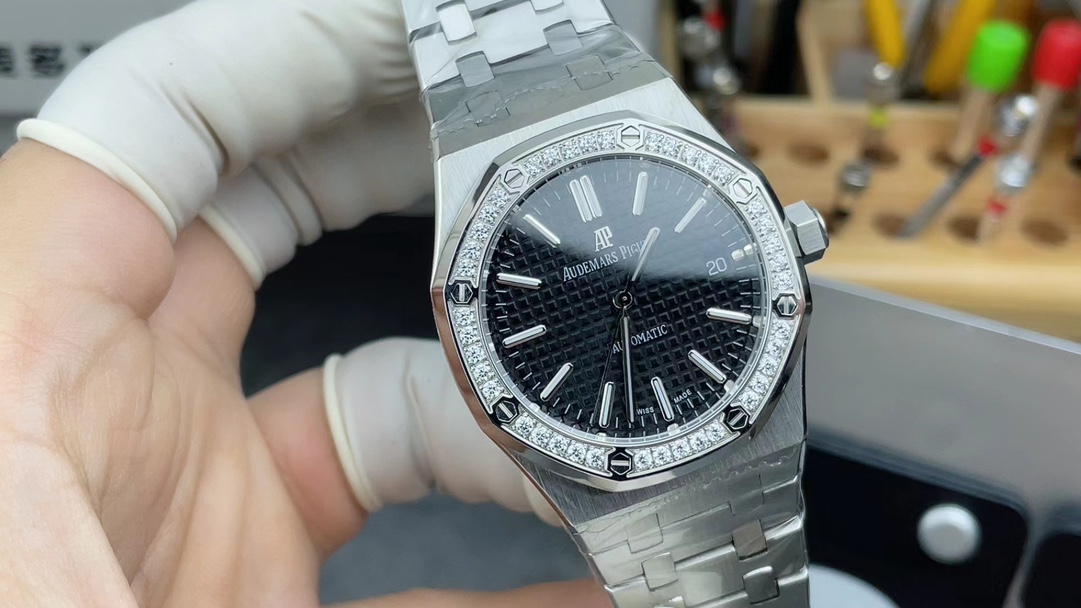 8F Audemars Piguet AP15451 frost gold black plate steel strip