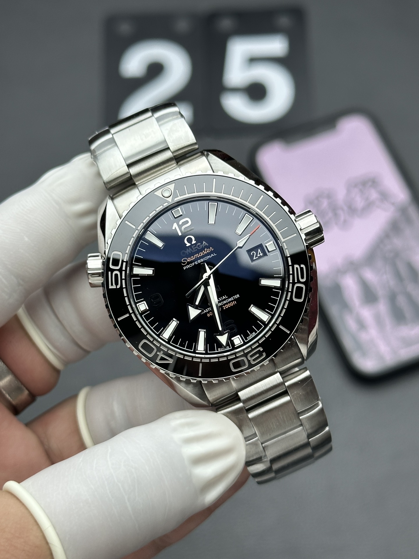 VS Omega Seahorse 600 Steel Belt Black Plate
