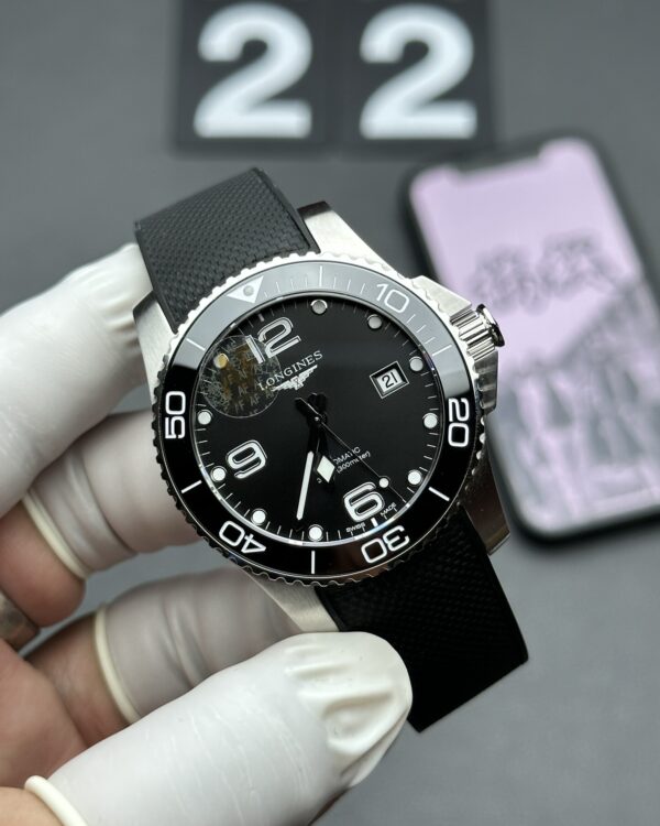 AF Longines Concas black disc tape rubber strap