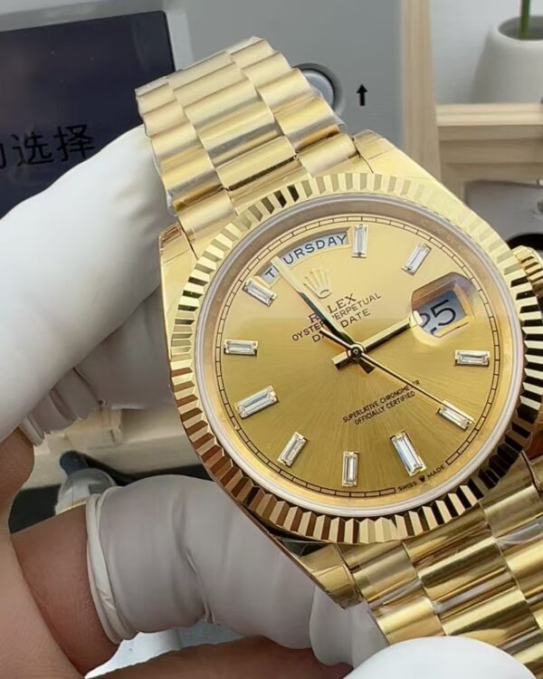 GS Rolex Weekly Journal Weight Gold Plate Gold Rock Sugar Steel Strip