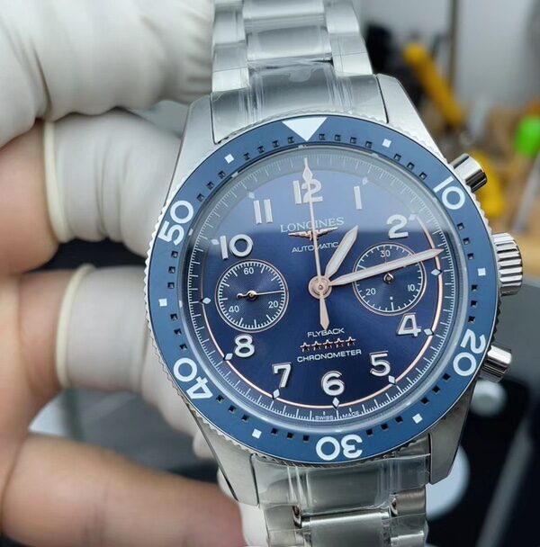 TW Longines Five-Star Admiral Steel Belt Blue Plate