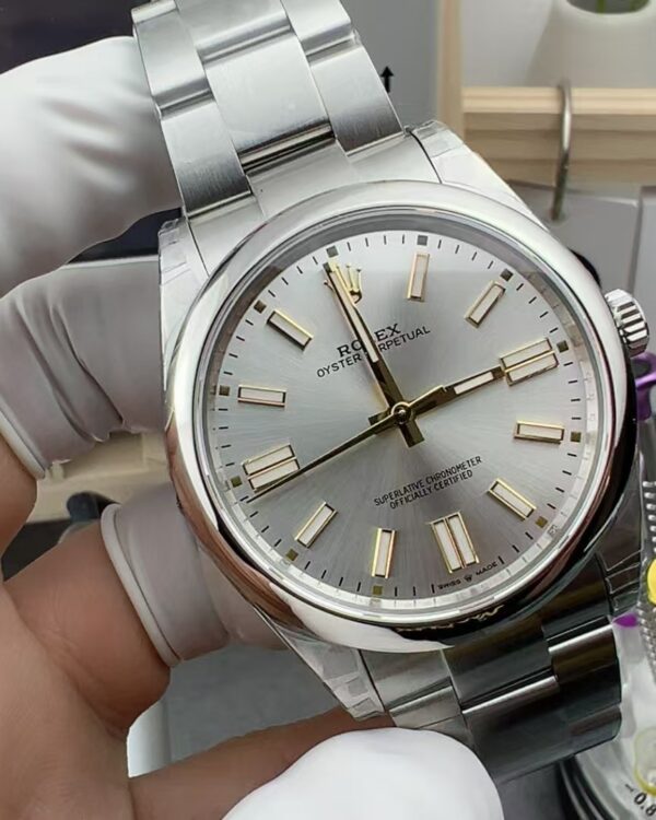 VS Rolex Silver Plate Perpetual Steel Plate Silver Plate
