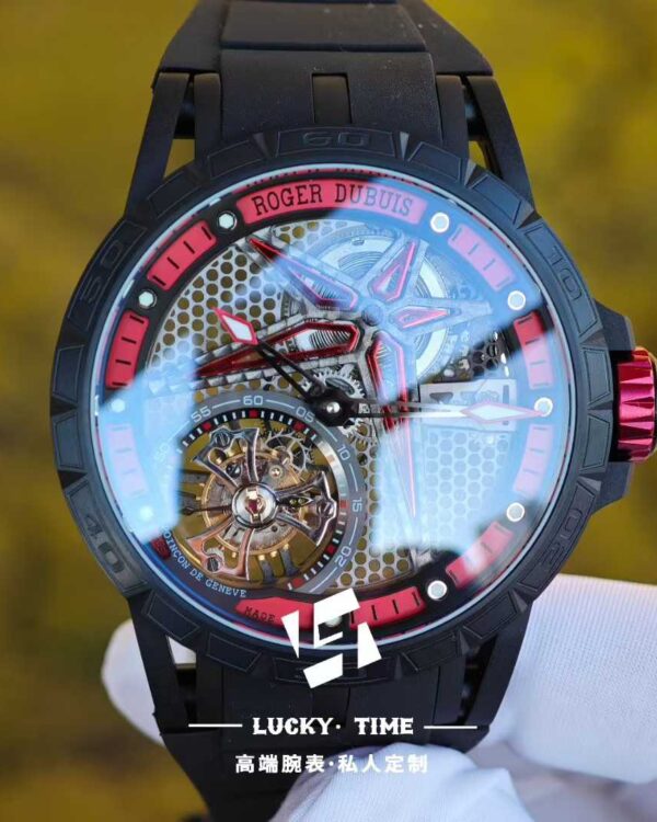 Roger Dubee Watch Racing Series 0817 Belt Red and Black Disc