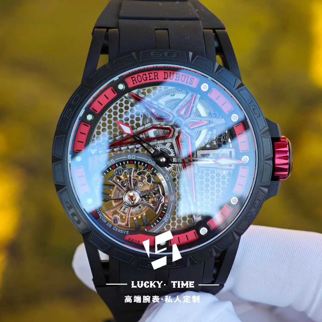 Roger Dubee Watch Racing Series 0817 Belt Red and Black Disc