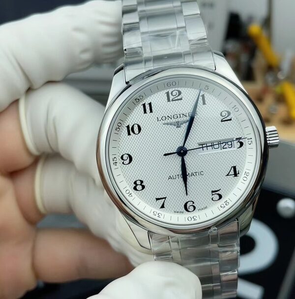 VS Longines Double Calendar Steel Belt White Plate