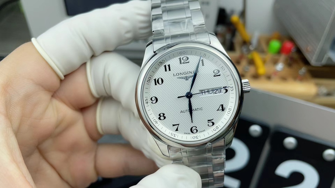 VS Longines Double Calendar Steel Belt White Plate