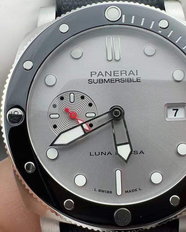 VS Panerai 1681 rubber strap silver plate
