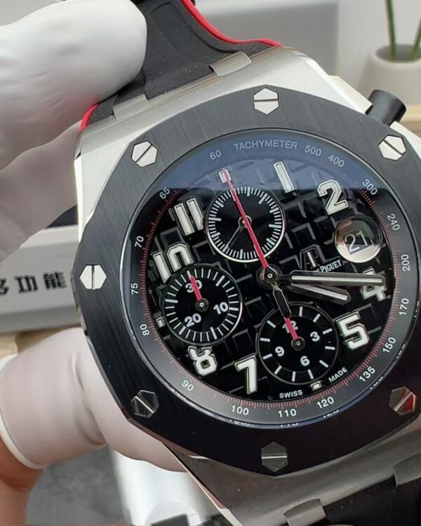 TK Audemars Piguet Chronograph Rubber Band Black Disc