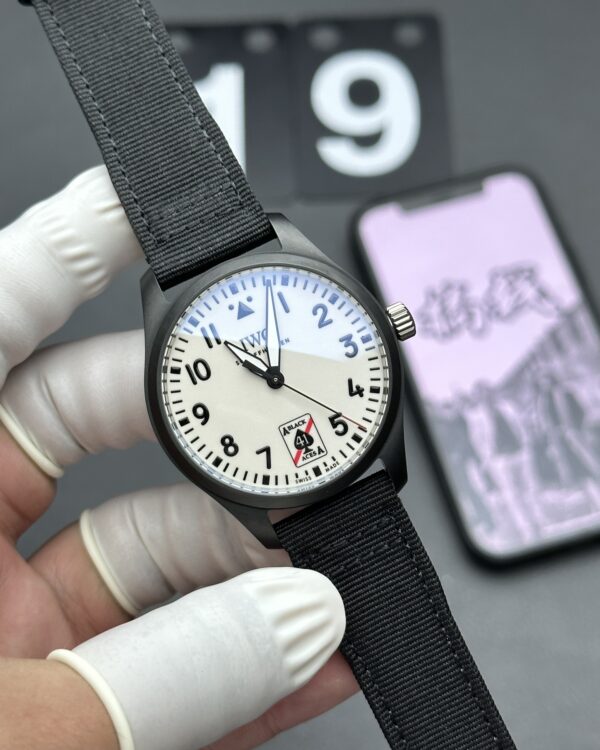 M+ International Spade A2405 Nylon Fabric Strap White Plate