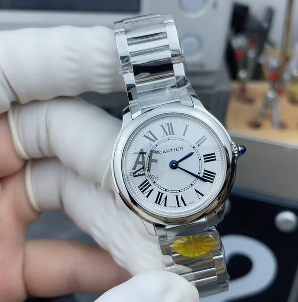 AF Cartier London Trumpet 2415 Steel Strip White Plate